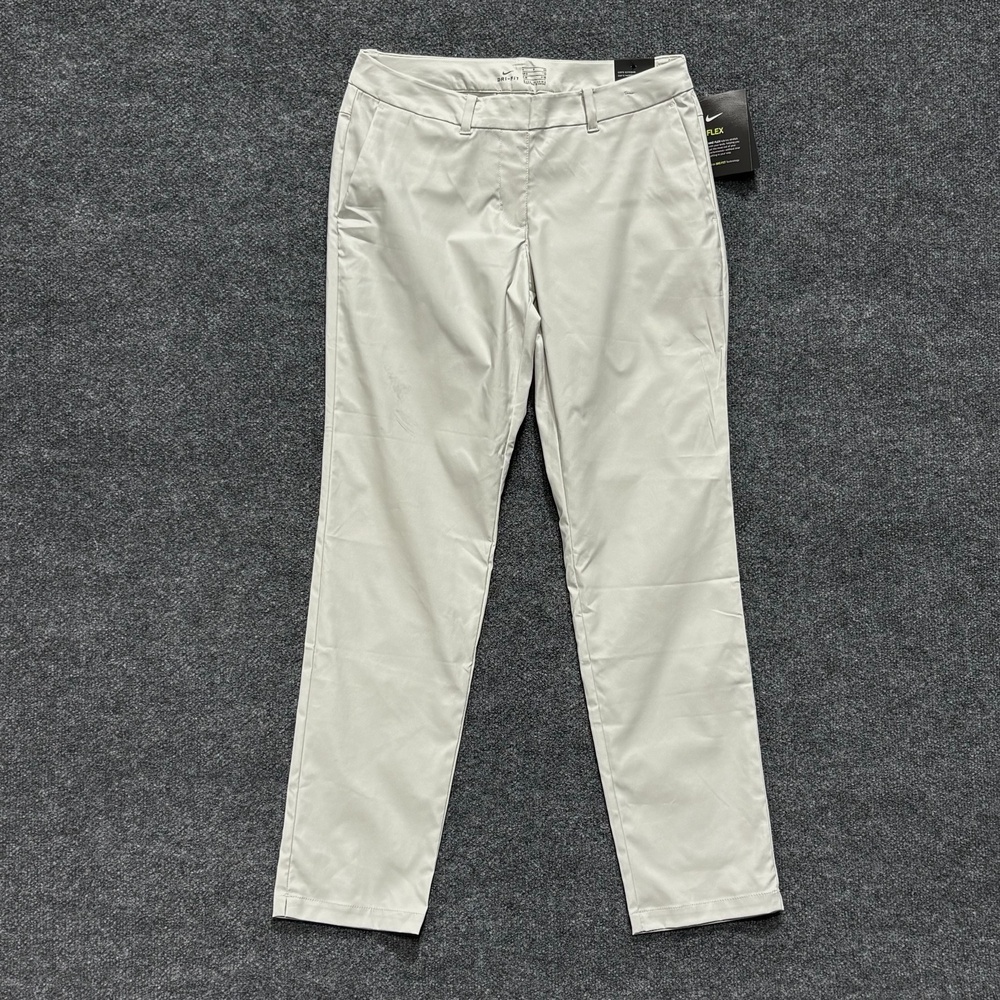 Nike Pants Womens 4 White Dri-FIT Flex Standard Fit Golf Straight Leg Stretch